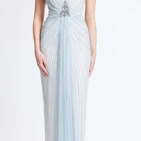 NWT JENNY PACKHAM AMELIE EMBELLISHED GOWN SZ US 12